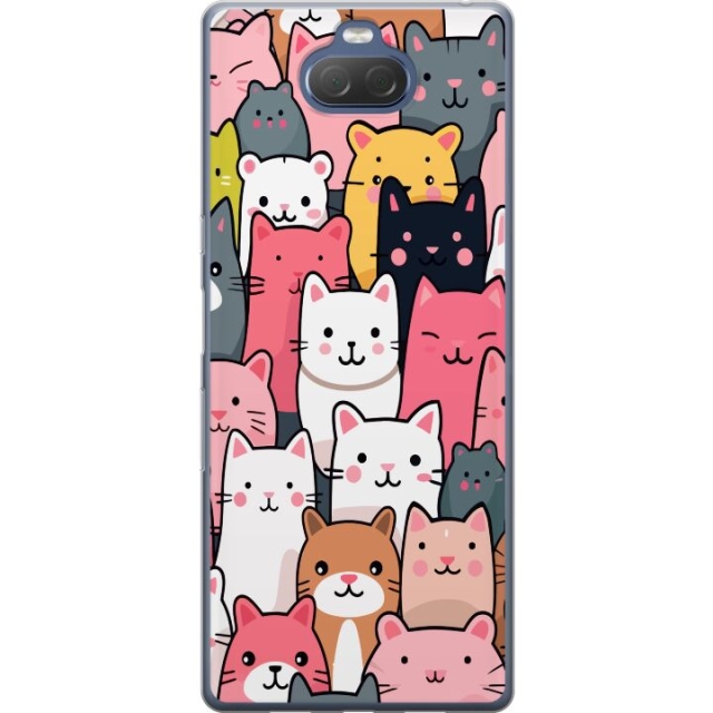 Mobilskal till Sony Xperia 10 Plus med Kattmönster motiv