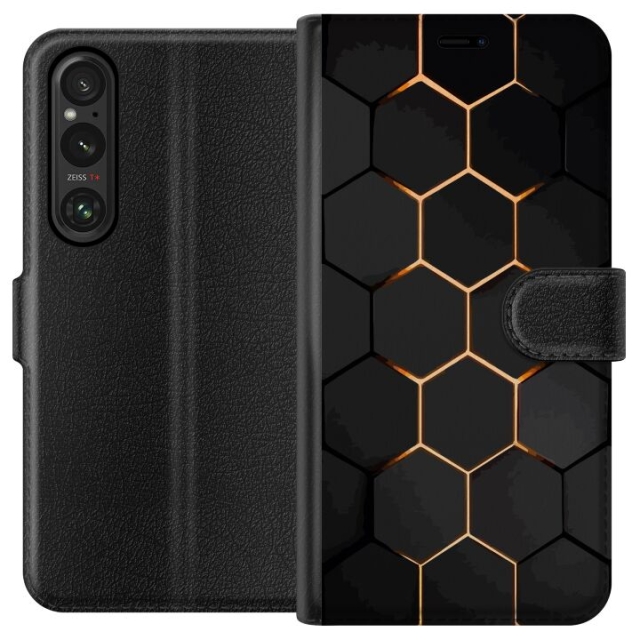 Plånboksfodral till Sony Xperia 1 V med Lyxigt Mönster motiv