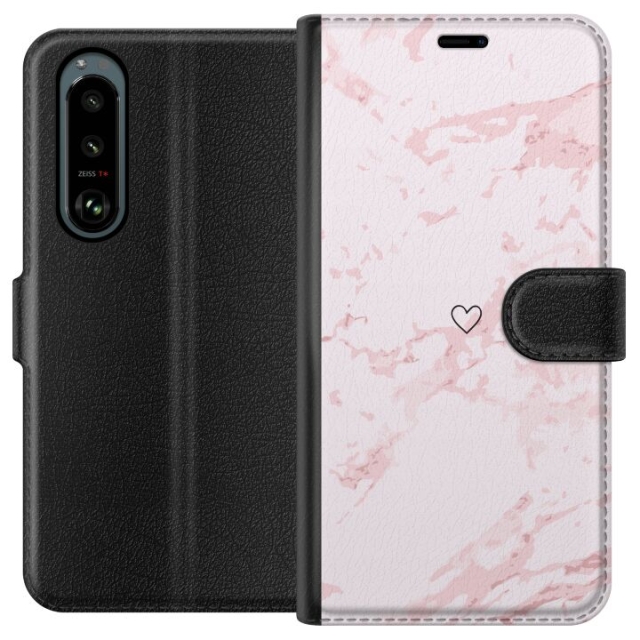 Plånboksfodral till Sony Xperia 5 III med Rosa Hjärta motiv