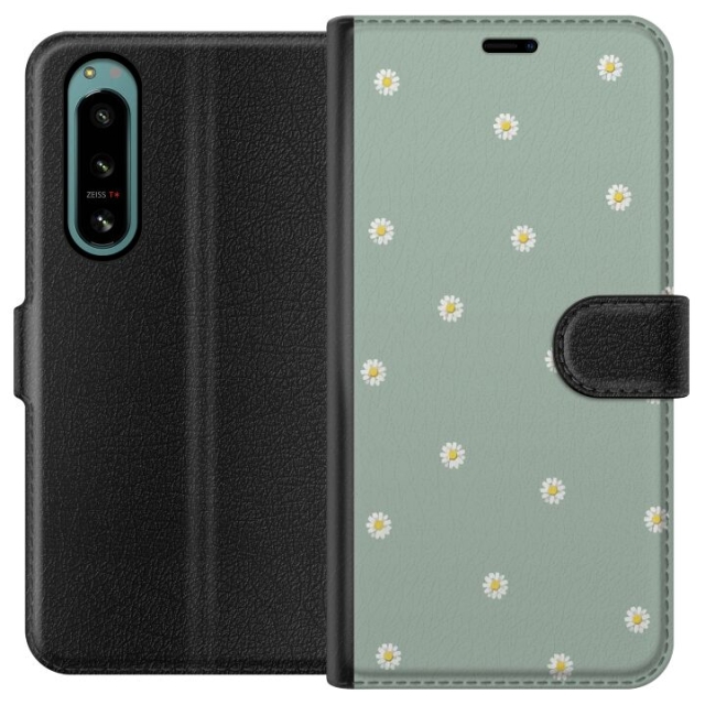 Plånboksfodral till Sony Xperia 5 IV med Prästkragar motiv