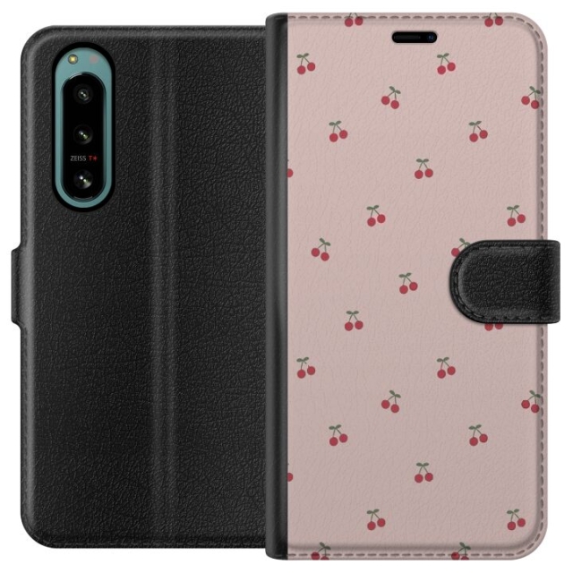 Plånboksfodral till Sony Xperia 5 IV med Körsbär motiv