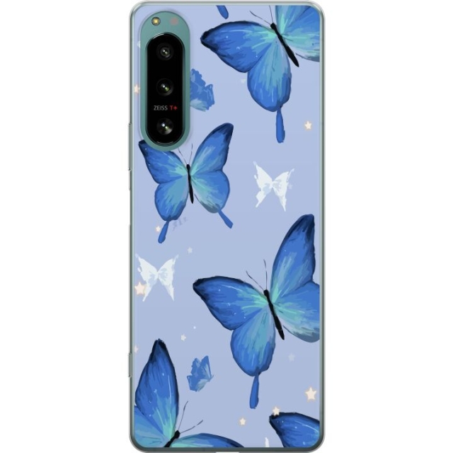 Mobilskal till Sony Xperia 5 IV med Blå fjärillar motiv