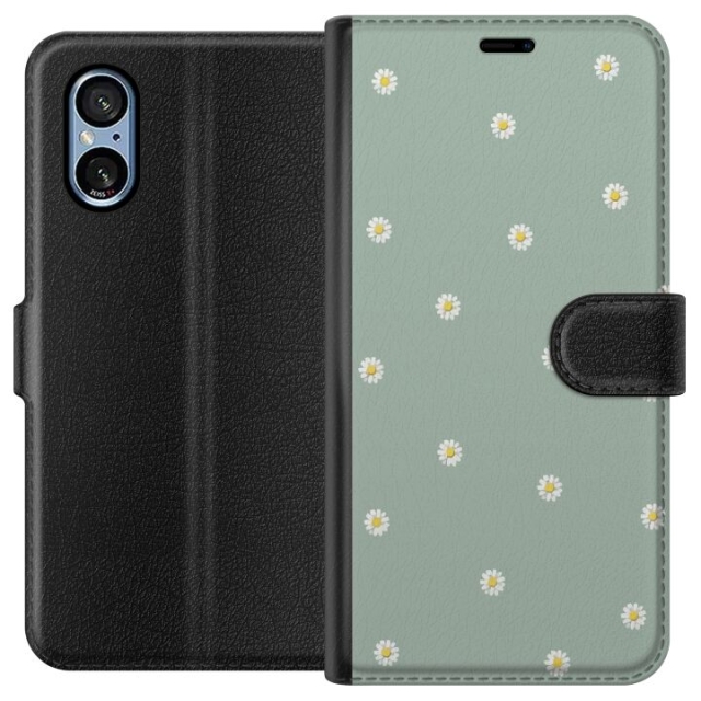 Plånboksfodral till Sony Xperia 5 V med Prästkragar motiv