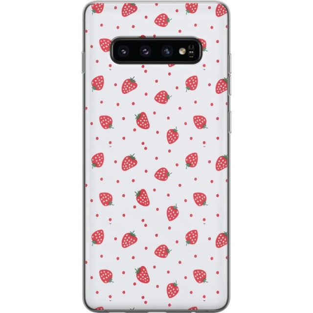 Mobilskal till Samsung Galaxy S10 med Jordgubbar motiv