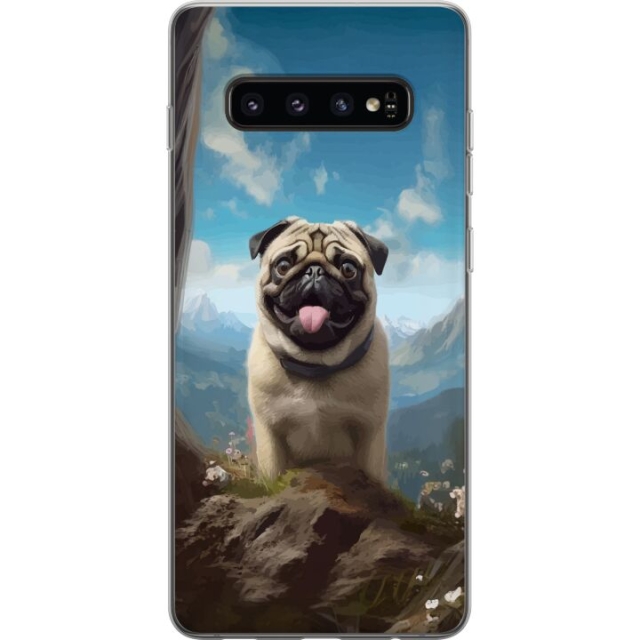 Mobilskal till Samsung Galaxy S10 med Glad Hund motiv