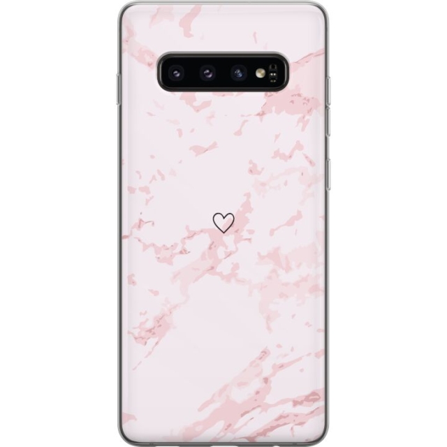 Mobilskal till Samsung Galaxy S10 med Rosa Hjärta motiv