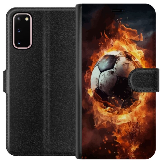 Plånboksfodral till Samsung Galaxy S20 med Fotboll motiv