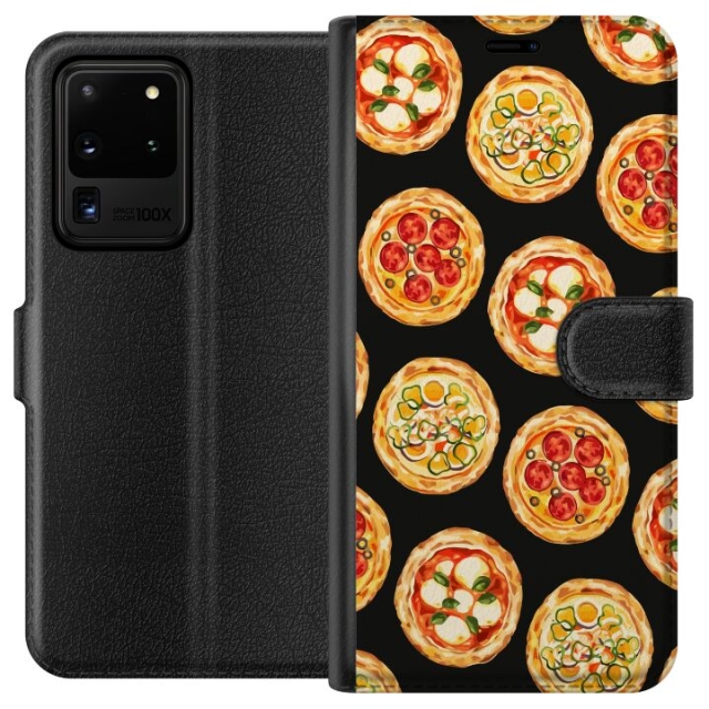 Plånboksfodral till Samsung Galaxy S20 Ultra med Pizza motiv