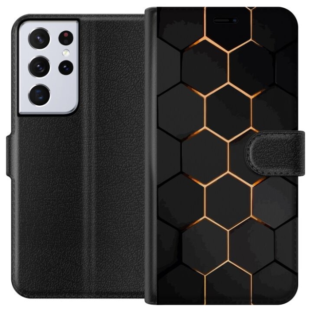 Plånboksfodral till Samsung Galaxy S21 Ultra 5G med Lyxigt Mönster motiv