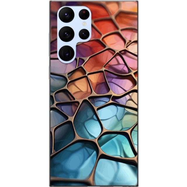 Mobilskal till Samsung Galaxy S22 Ultra 5G med Metalliskt mönster motiv