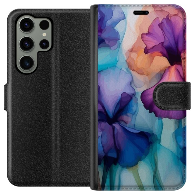 Plånboksfodral till Samsung Galaxy S23 Ultra med Magiska blommor motiv