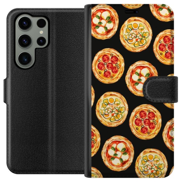 Plånboksfodral till Samsung Galaxy S23 Ultra med Pizza motiv