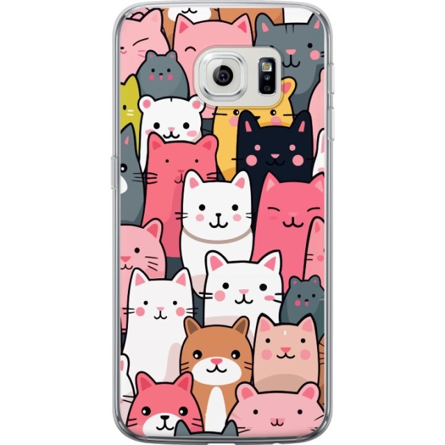 Mobilskal till Samsung Galaxy S6 edge med Kattmönster motiv