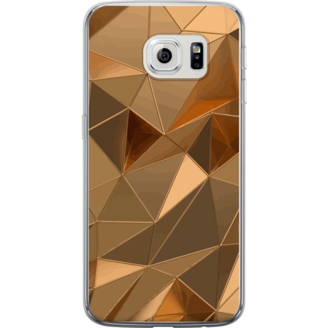 Mobilskal till Samsung Galaxy S6 edge med 3D Guld motiv