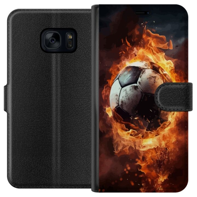 Plånboksfodral till Samsung Galaxy S7 med Fotboll motiv