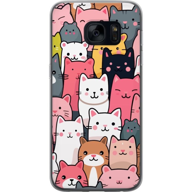 Mobilskal till Samsung Galaxy S7 med Kattmönster motiv