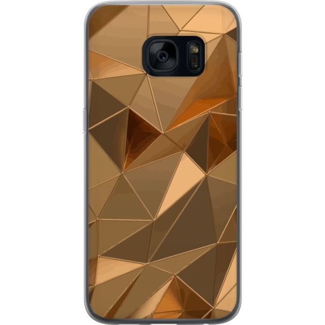 Mobilskal till Samsung Galaxy S7 med 3D Guld motiv
