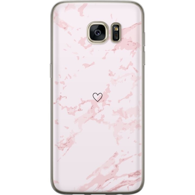 Mobilskal till Samsung Galaxy S7 edge med Rosa Hjärta motiv