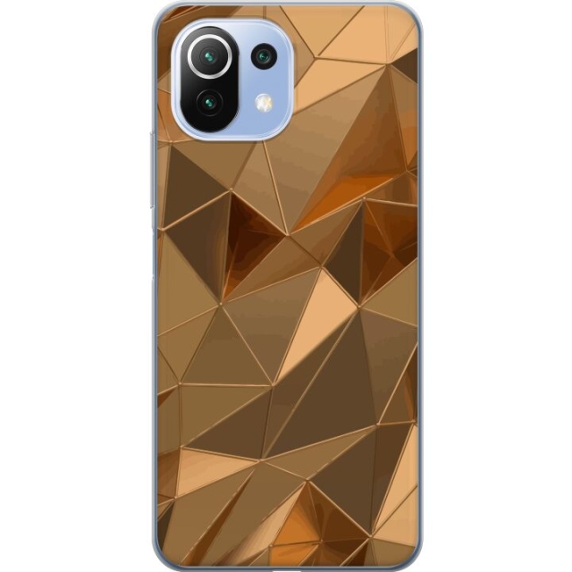 Mobilskal till Xiaomi 11 Lite 5G NE med 3D Guld motiv