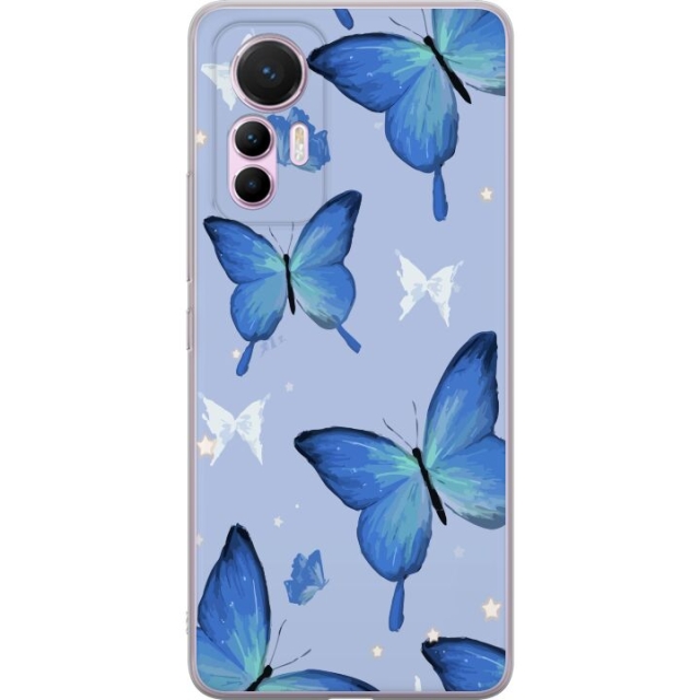 Mobilskal till Xiaomi 12 Lite med Blå fjärillar motiv