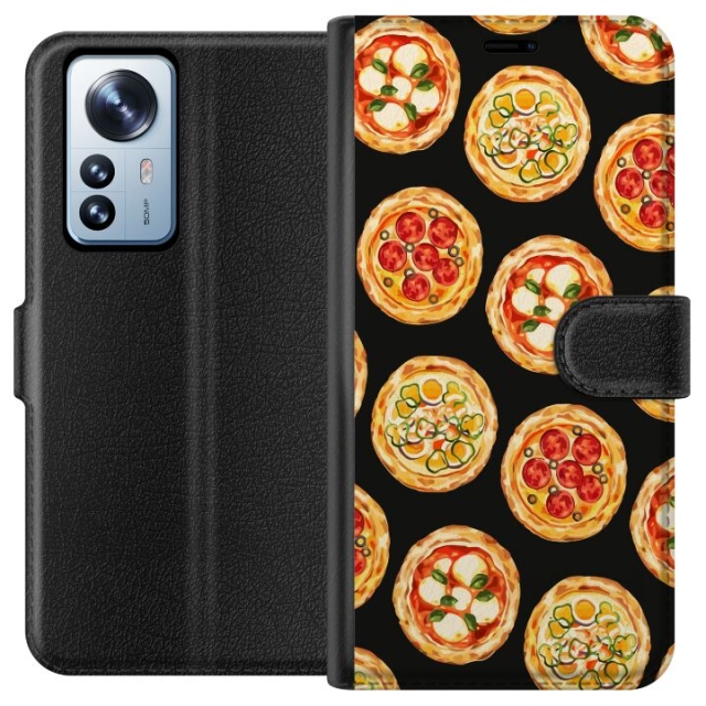 Plånboksfodral till Xiaomi 12 Pro med Pizza motiv