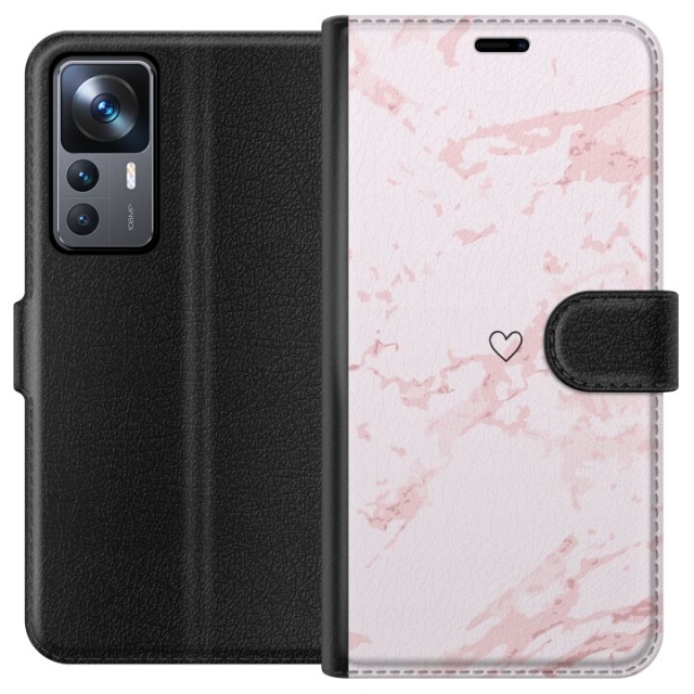 Plånboksfodral till Xiaomi 12T med Rosa Hjärta motiv