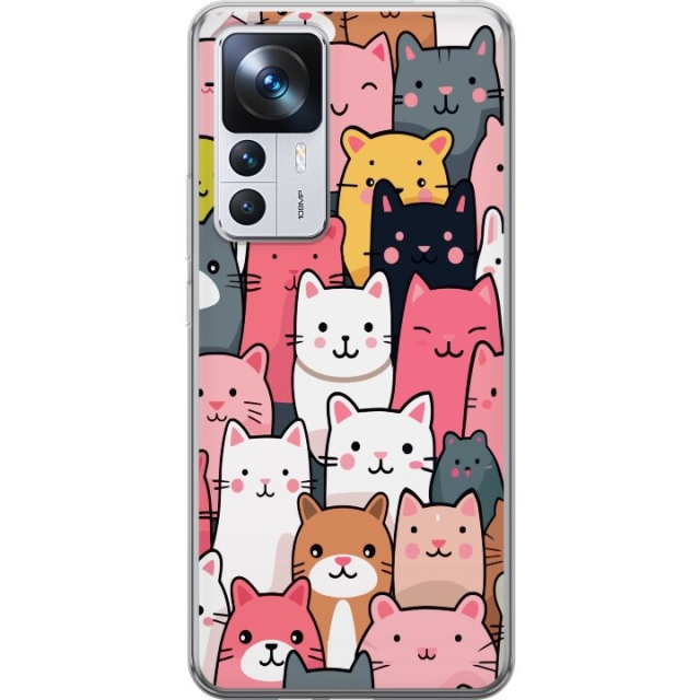 Mobilskal till Xiaomi 12T Pro med Kattmönster motiv