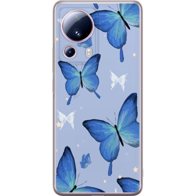 Mobilskal till Xiaomi 13 Lite med Blå fjärillar motiv