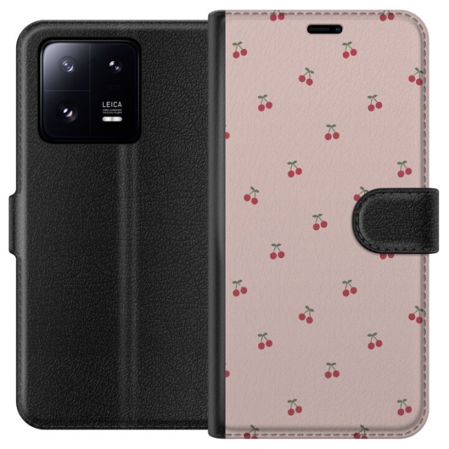 Plånboksfodral till Xiaomi 13 Pro med Körsbär motiv