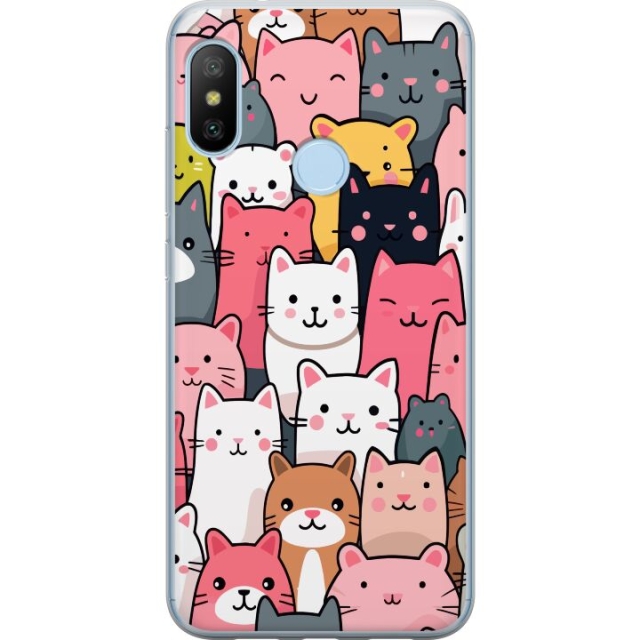 Mobilskal till Xiaomi Mi A2 Lite med Kattmönster motiv
