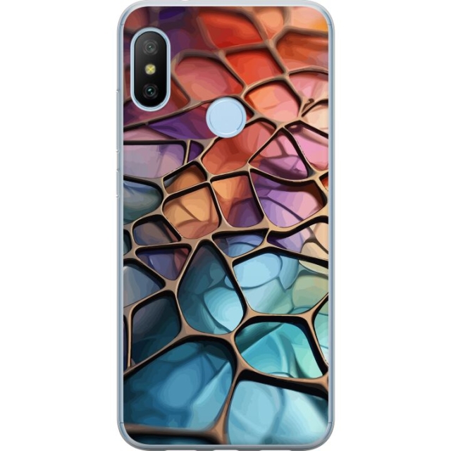 Mobilskal till Xiaomi Mi A2 Lite med Metalliskt mönster motiv