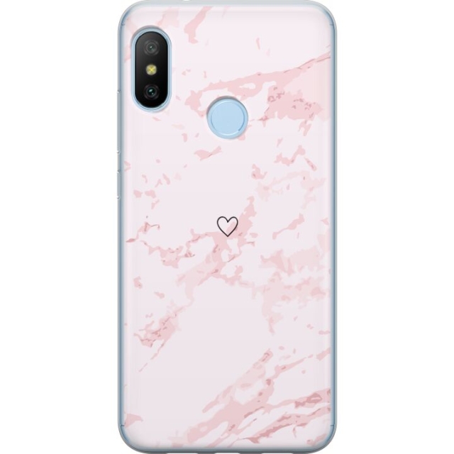 Mobilskal till Xiaomi Mi A2 Lite med Rosa Hjärta motiv