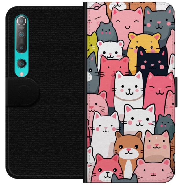 Plånboksfodral till Xiaomi Mi 10 5G med Kattmönster motiv
