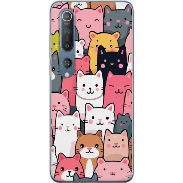 Mobilskal till Xiaomi Mi 10 5G med Kattmönster motiv