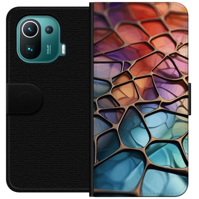 Plånboksfodral till Xiaomi Mi 11 Pro med Metalliskt mönster motiv
