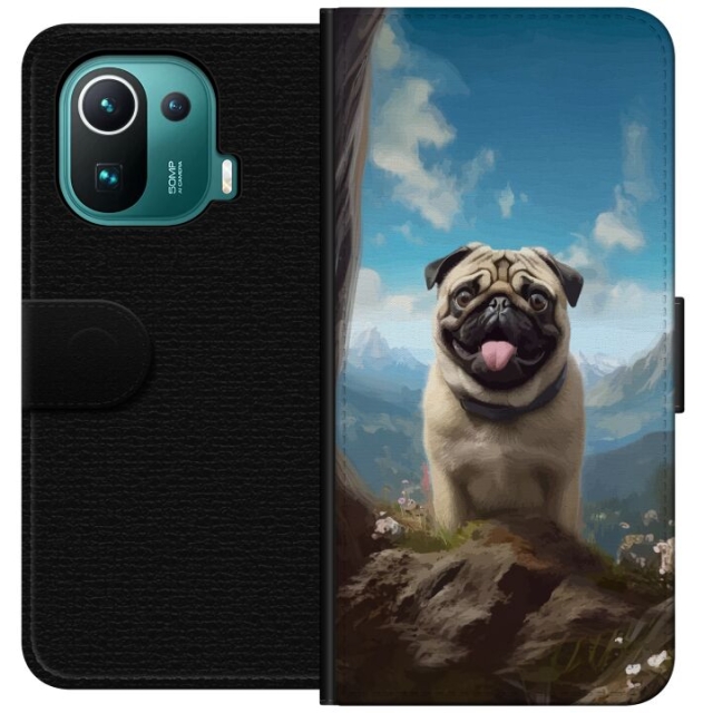 Plånboksfodral till Xiaomi Mi 11 Pro med Glad Hund motiv