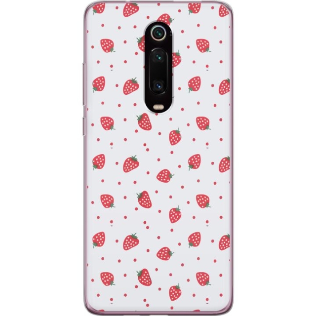 Mobilskal till Xiaomi Mi 9T Pro  med Jordgubbar motiv