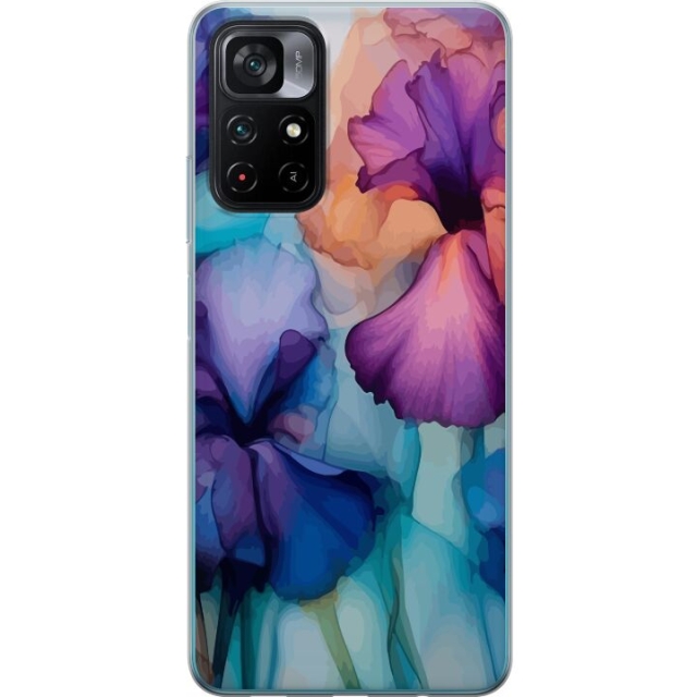 Mobilskal till Xiaomi Poco M4 Pro 5G med Magiska blommor motiv