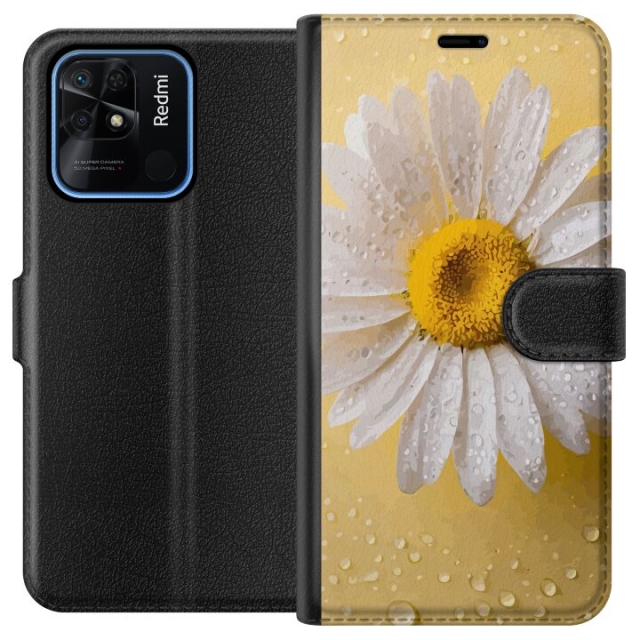 Plånboksfodral till Xiaomi Redmi 10C med Porslinsblomma motiv