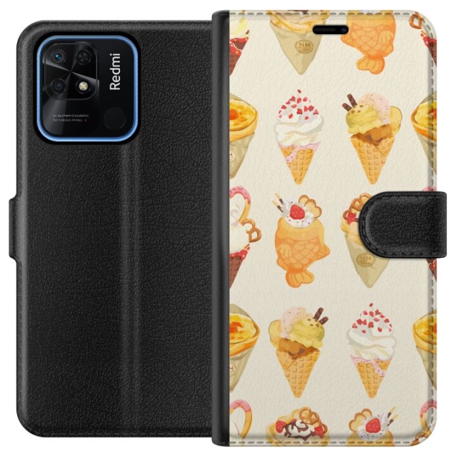 Plånboksfodral till Xiaomi Redmi 10C med Glassigt motiv