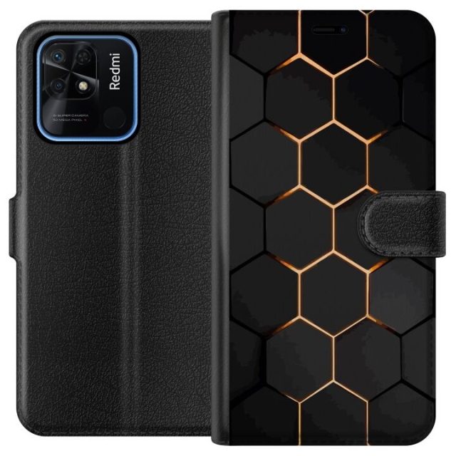 Plånboksfodral till Xiaomi Redmi 10C med Lyxigt Mönster motiv