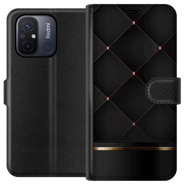 Plånboksfodral till Xiaomi Redmi 12C med Lyxig linje motiv