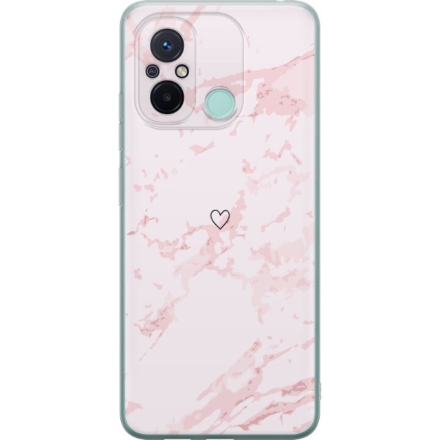 Mobilskal till Xiaomi Redmi 12C med Rosa Hjärta motiv
