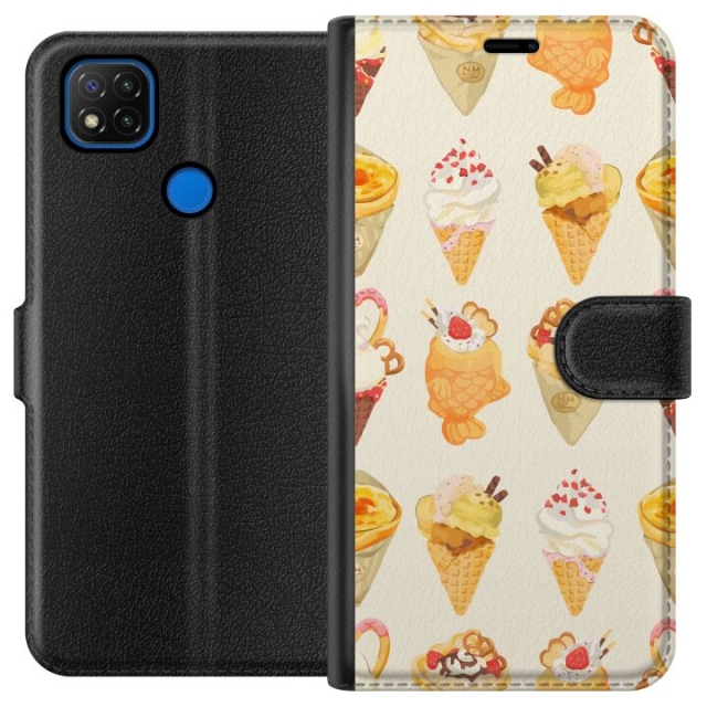 Plånboksfodral till Xiaomi Redmi 9C med Glassigt motiv