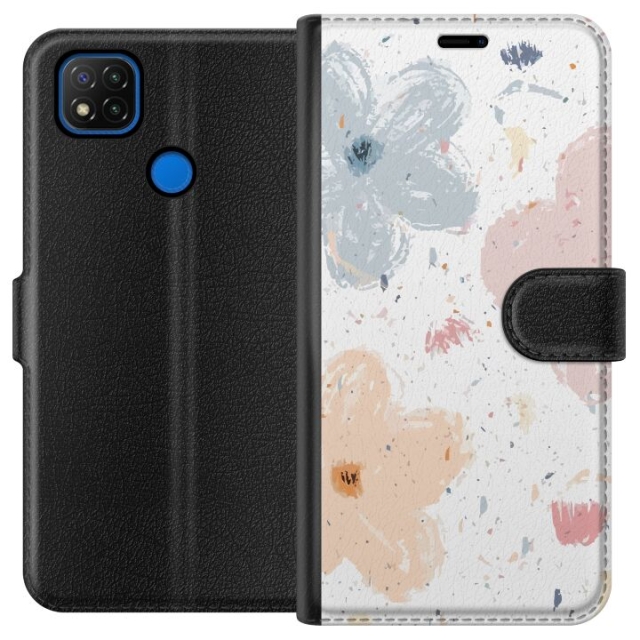 Plånboksfodral till Xiaomi Redmi 9C med Blommor motiv