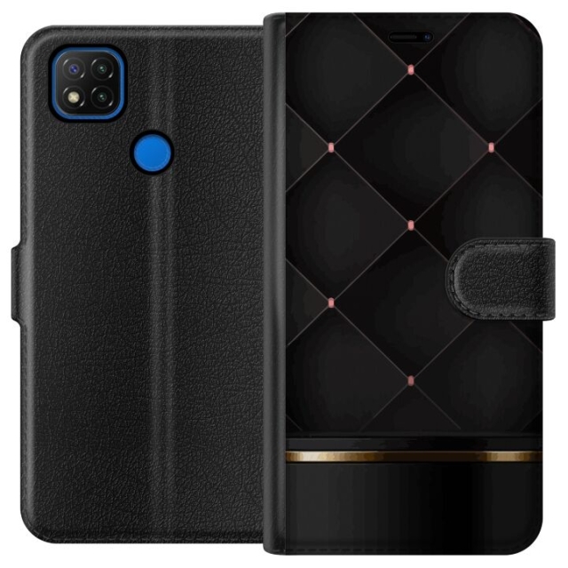 Plånboksfodral till Xiaomi Redmi 9C med Lyxig linje motiv