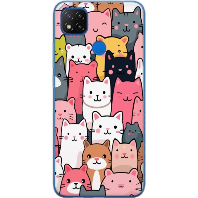 Mobilskal till Xiaomi Redmi 9C NFC med Kattmönster motiv