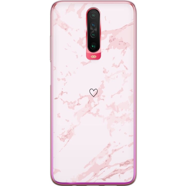 Mobilskal till Xiaomi Redmi K30 med Rosa Hjärta motiv