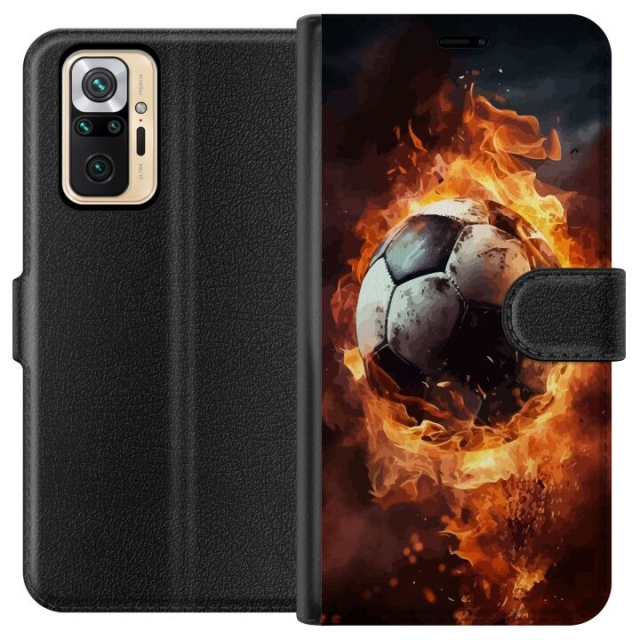 Plånboksfodral till Xiaomi Redmi Note 10 Pro med Fotboll motiv