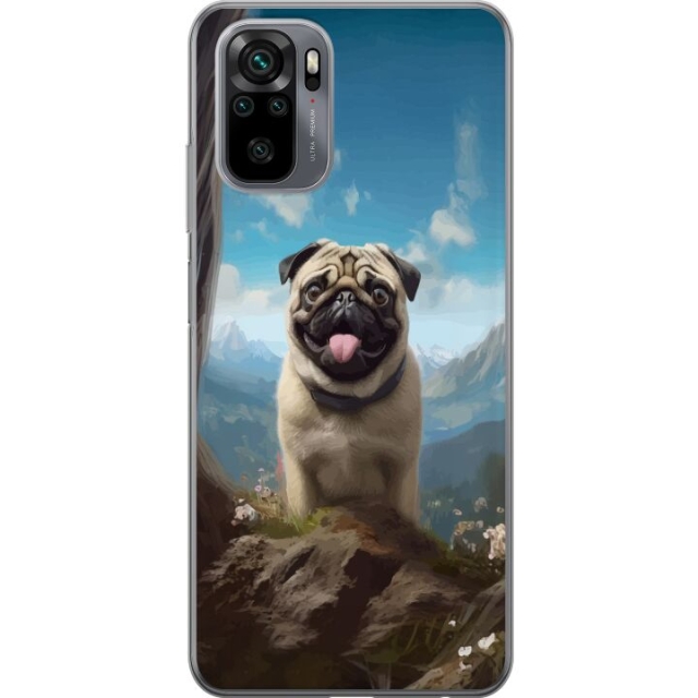Mobilskal till Xiaomi Redmi Note 10S med Glad Hund motiv